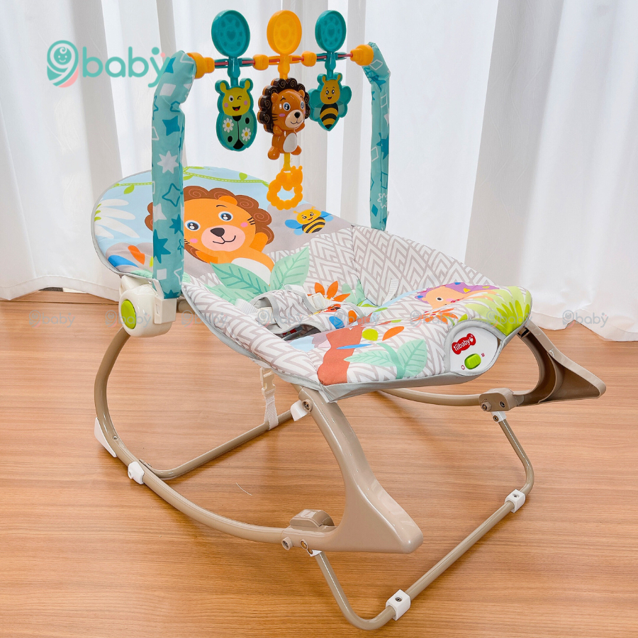 Ghế rung cho bé có nhạc và đồ chơi treo - Bảo hành 12 tháng