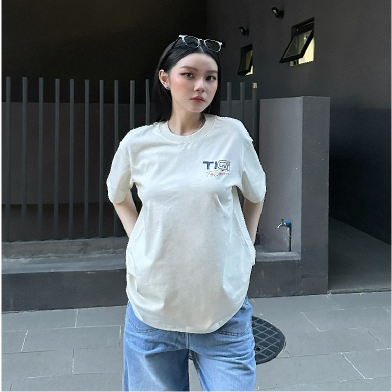 Áo thun TiQi form rộng chữ kí nam nữ A53