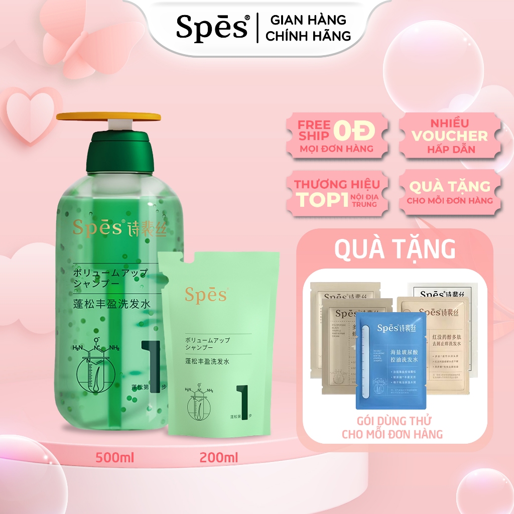 Dầu gội SPES kích thích mọc tóc, kiềm dầu và bảo vệ làm sạch chân tóc 500ml