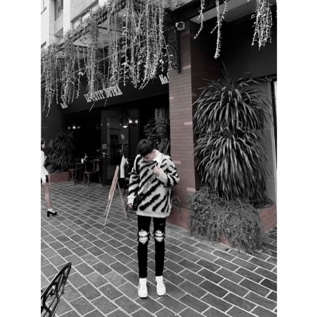 Áo len oversize màu đen trắng nam nữ phong cách Hàn Quốc Áo Sweater dệt kim form dáng rộng dài tay unisex Ulzzang