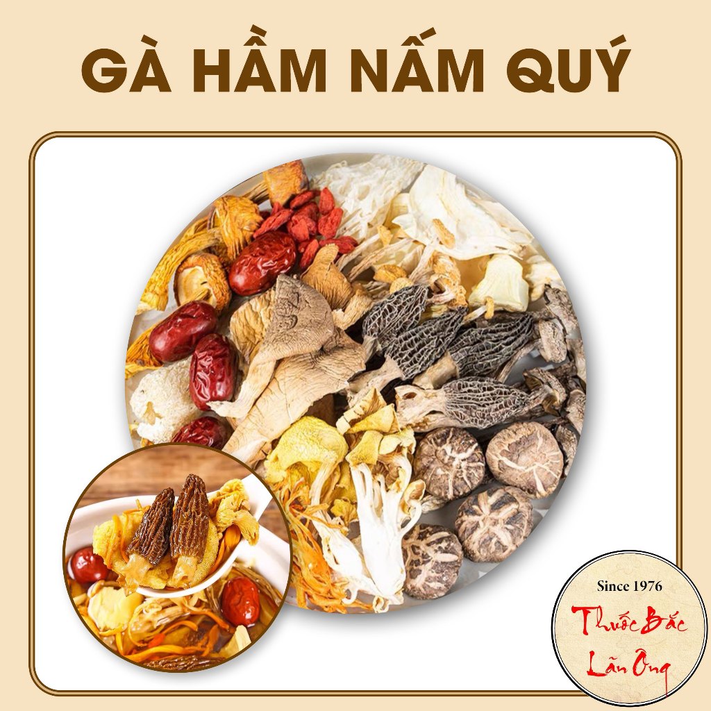 Set gà hầm nấm quý (Nấm tần gà, chim, heo, lẩu nấm thơm ngon, bổ dưỡng) - Thuốc bắc lãn ông