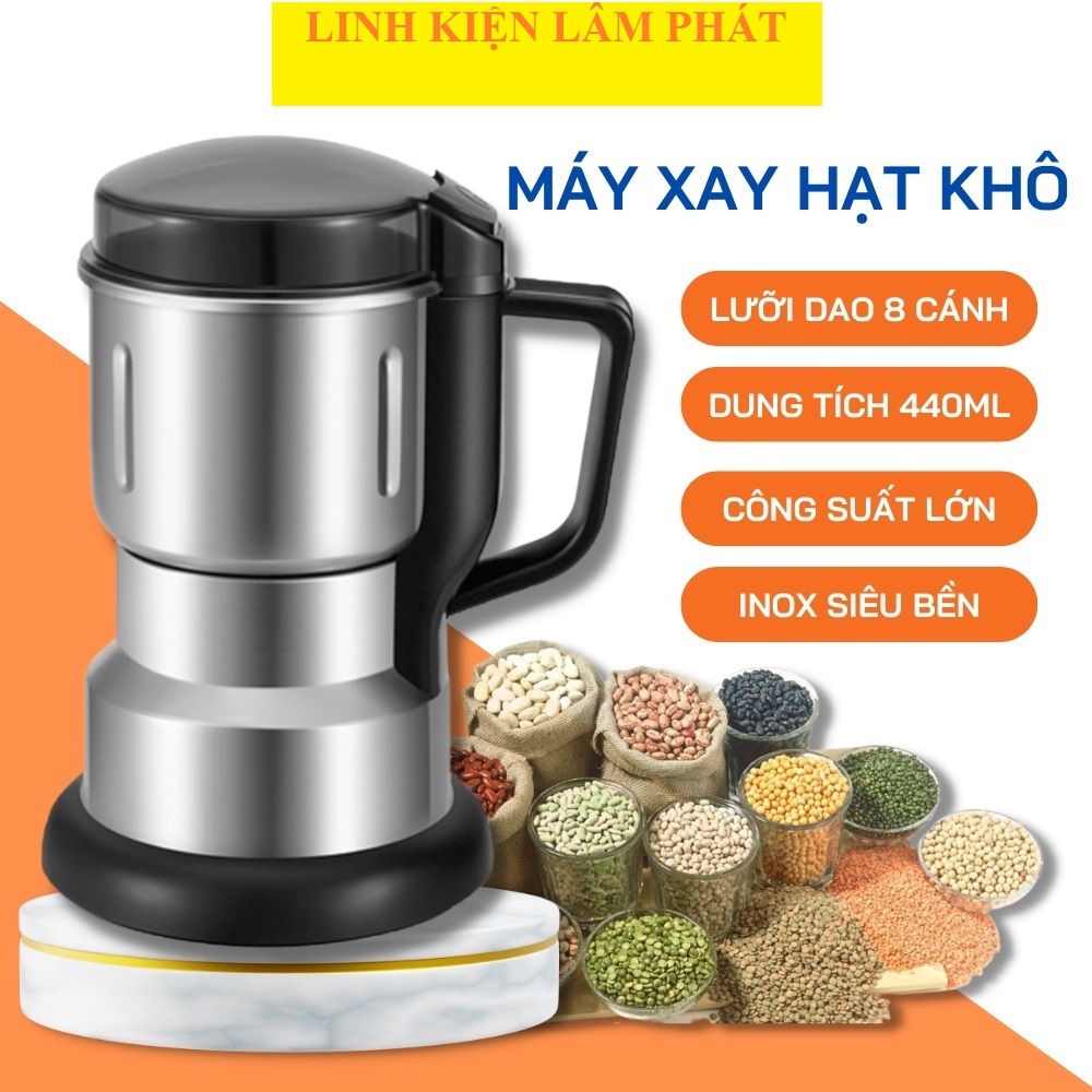 Máy Xay Tiêu Hạt Khô, Xay Bột, Ngũ Cốc, Gia Vị Cà Phê Đa Năng Công Suất Cao Chất Liệu Cối inox