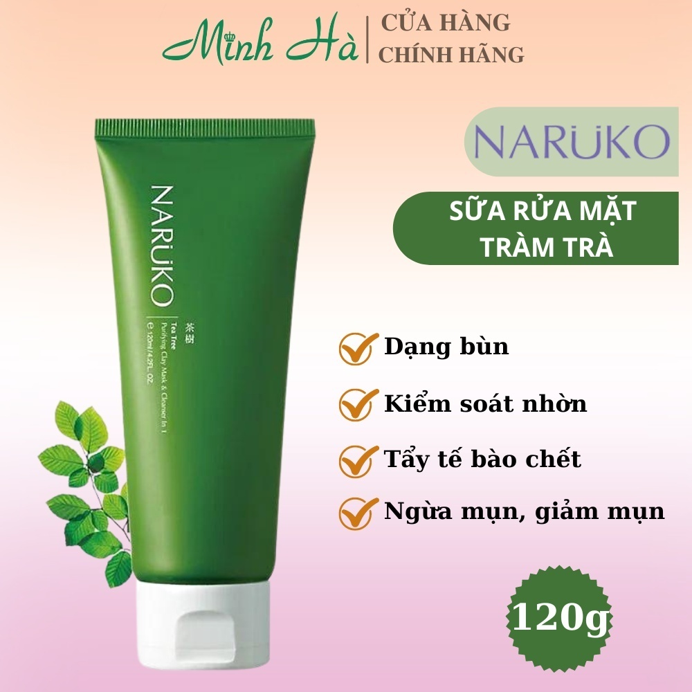 SỮA RỬA MẶT NARUKO ĐẤT SÉT 3in1 TRÀM TRÀ 120g (hn)