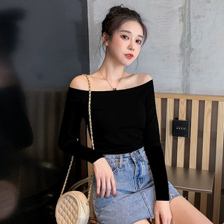 Áo Thun Nữ Tay Dài TRỄ VAI DÁNG DÀI, Áo Thun Gân Co Dãn Ôm Body Kiểu Sexy GUVIA ADD11