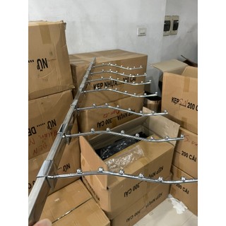 Tay bi inox treo quần áo - móc bi cài thanh inox loại cài, bắn tường 5-7-9 bi