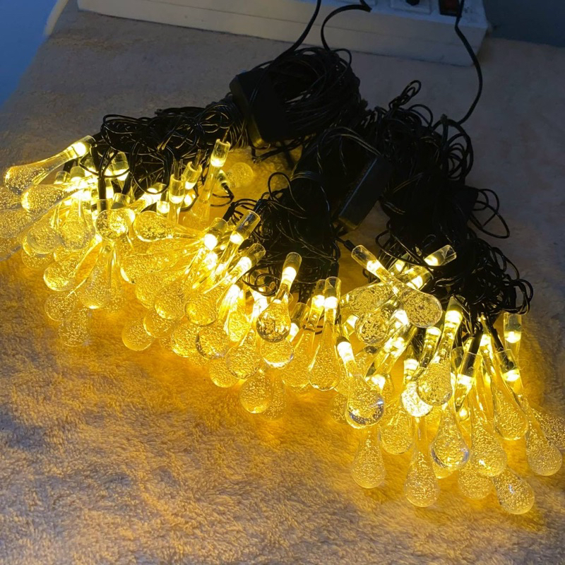 Sỉ 23k -10 mét -Dây đèn led quả giọt nước pha lê 10 mét  cắm điện trang trí ngoài trời, trang trí nhà cửa cây thông noel