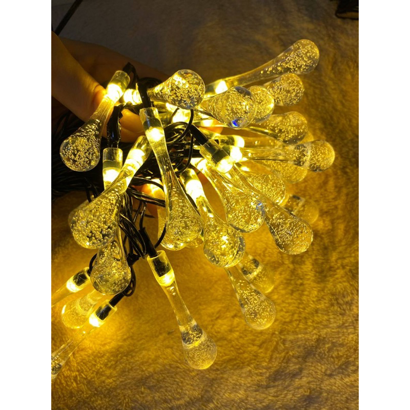 Sỉ 23k -10 mét -Dây đèn led quả giọt nước pha lê 10 mét  cắm điện trang trí ngoài trời, trang trí nhà cửa cây thông noel