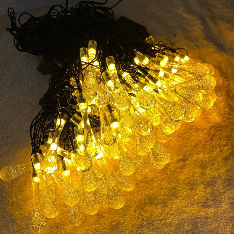 Sỉ 23k -10 mét -Dây đèn led quả giọt nước pha lê 10 mét  cắm điện trang trí ngoài trời, trang trí nhà cửa cây thông noel