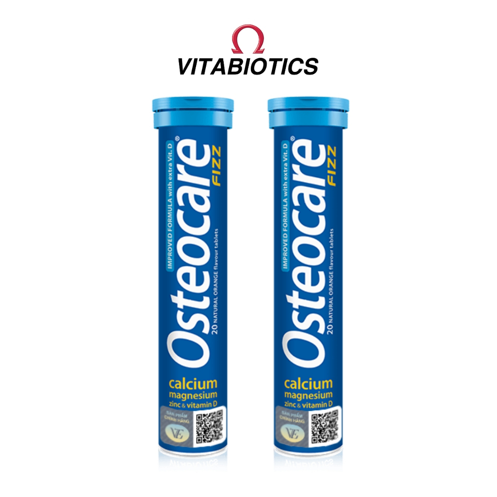 Combo 2 Ống Viên Nén Sủi Vitabiotics OSTEOCARE FIZZ Hỗ Trợ Giúp Xương, Răng Chắc Khỏe Cho Người Trưởng Thành Ống 20 Viên