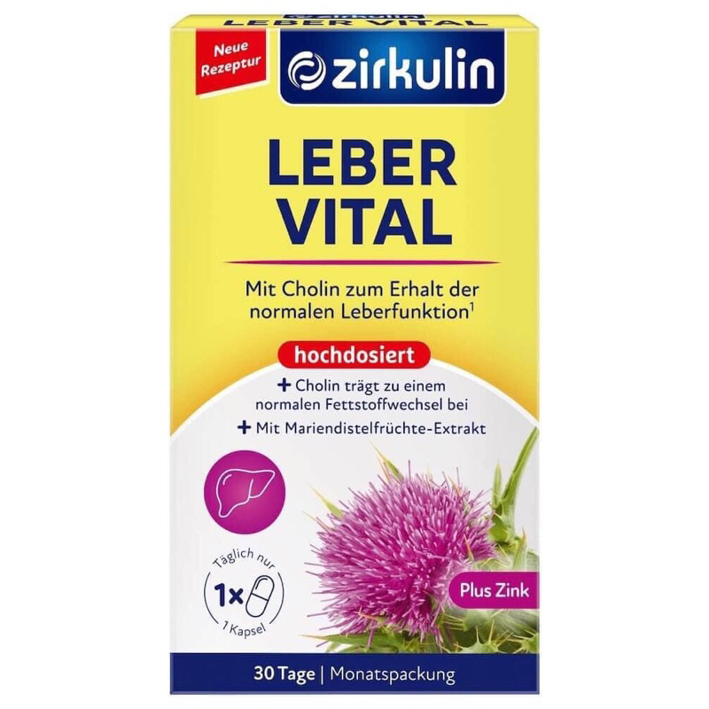 bổ.gan leber vital zirkulin Đức . hộp 30 viên