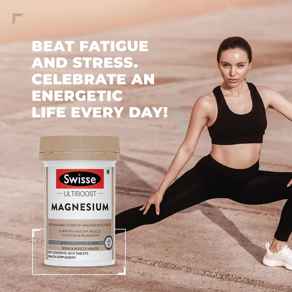 Swisse Ultiboost Magnesium Viên Uống Bổ Sung Magie Tăng Cường Cơ Bắp Giảm Căng Thẳng Duy Trì Năng Lượng