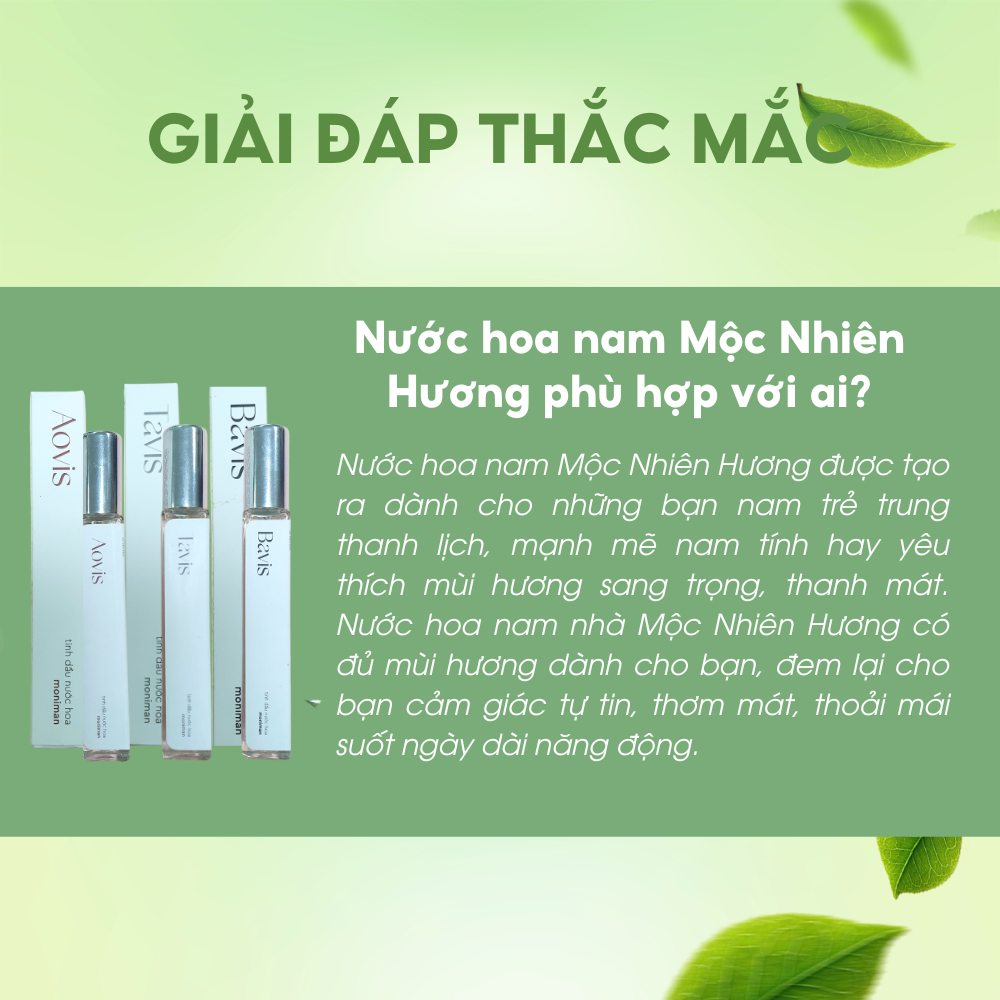 Nước hoa nam Mộc Nhiên Hương 10ml thơm lâu nam tính cuốn hút giúp bạn tự tin tỏa sáng suốt ngày dài