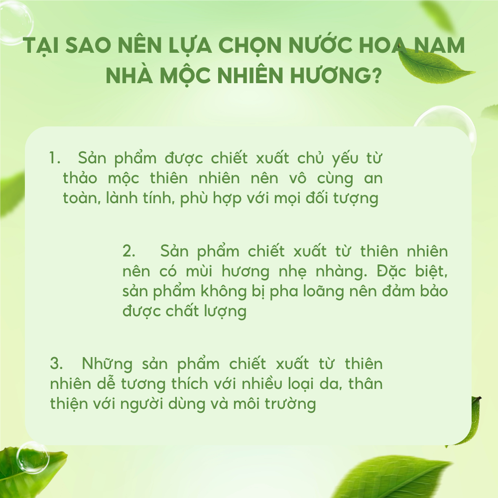 Nước hoa nam Mộc Nhiên Hương 10ml thơm lâu nam tính cuốn hút giúp bạn tự tin tỏa sáng suốt ngày dài