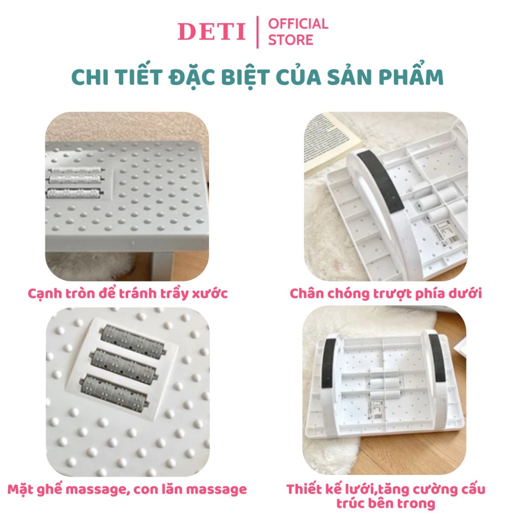 Ghế gác chân massage, Ghế kê chân Công Thái Học cho dân văn phòng, sinh viên, Ghế gaming mát xa thư giãn, giảm stress