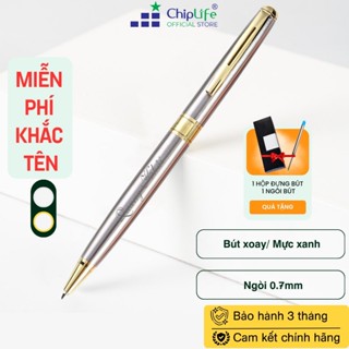 Bút ký cao cấp CHIPLIFE P018B khắc tên theo yêu cầu - dạng xoay bạc ngòi 0.7mm mực xanh