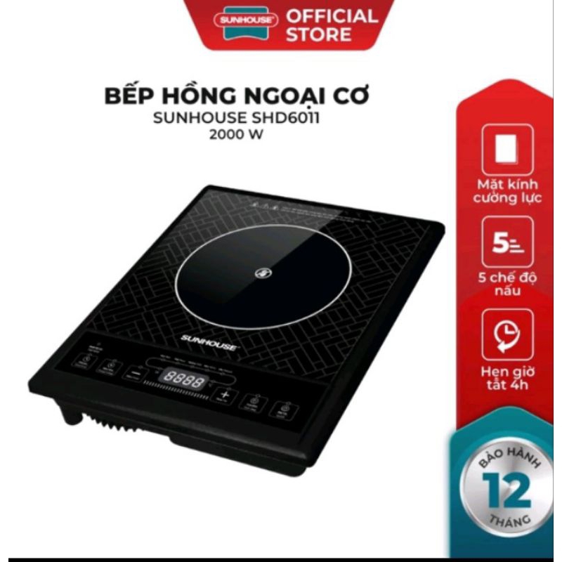 |CHÍNH HÃNG| Bếp điện hồng ngoại cơ Sunhouse SHD6011