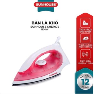 |CHÍNH HÃNG| Bàn là ủi khô 1100W SUNHOUSE SHD1072 -hàng chính hãng ,bảo hàng 12 tháng
