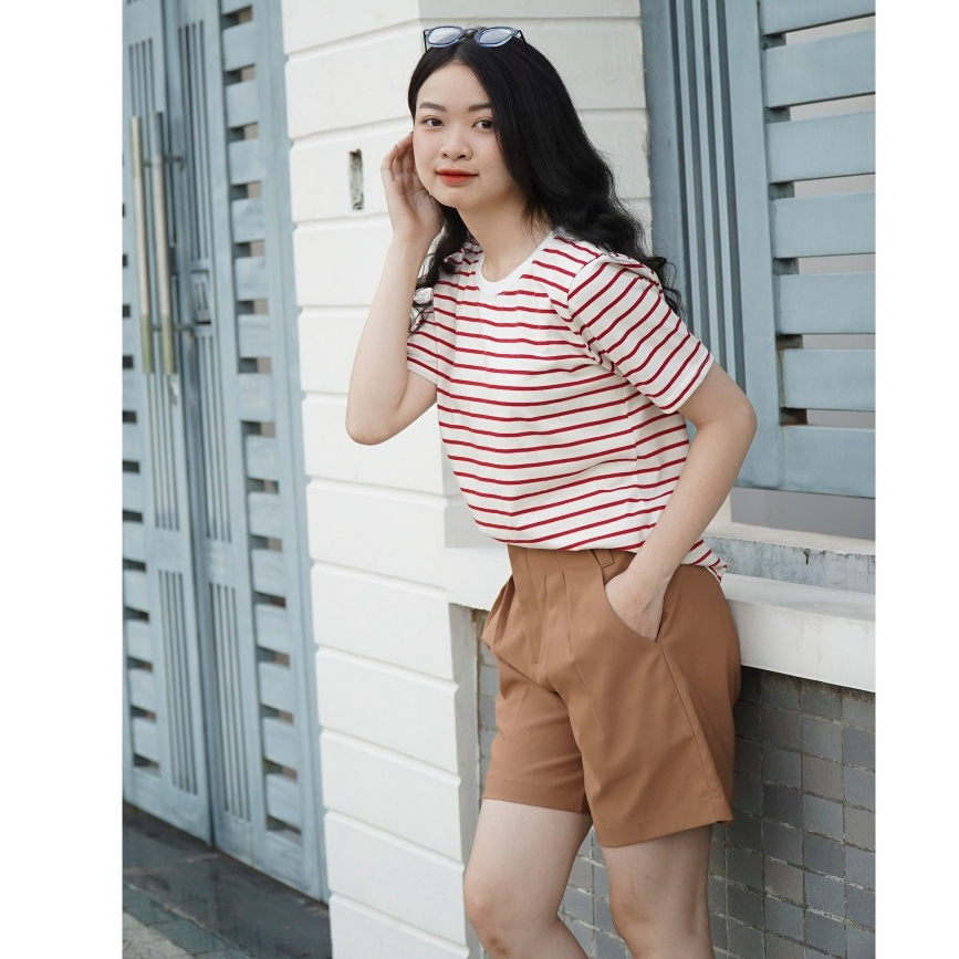 Sét quần short kaki nữ áo kiểu