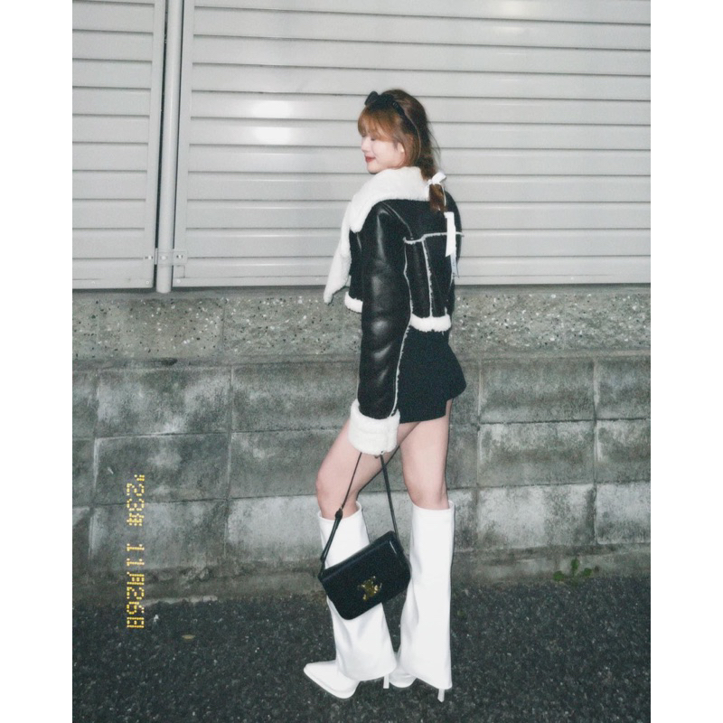 Áo khoác da ZR lót lông cừu