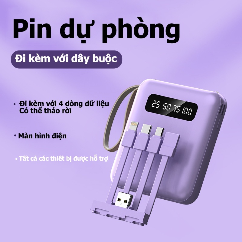 Sạc Dự Phòng 20000mAh Tích Hợp 4 Cổng Sạc - Pin Dự Phòng Mini Màn Hình Led Bảo Hành 6 Tháng