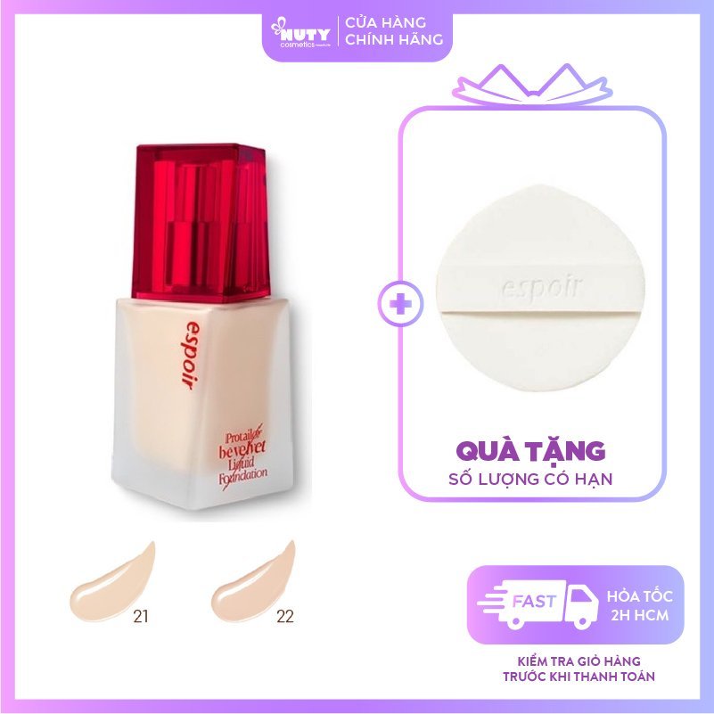 Kem nền Espoir Pro Tailor Foundation Be Velvet SPF22 PA++