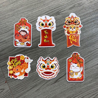 Tag hình lân trang trí nhà cửa decor tháp bánh kẹo ngày tết