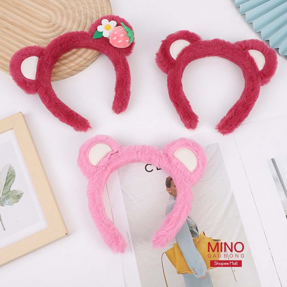 Bờm Cài Tóc Nữ Gấu Dâu Dễ Thương MINO STORE