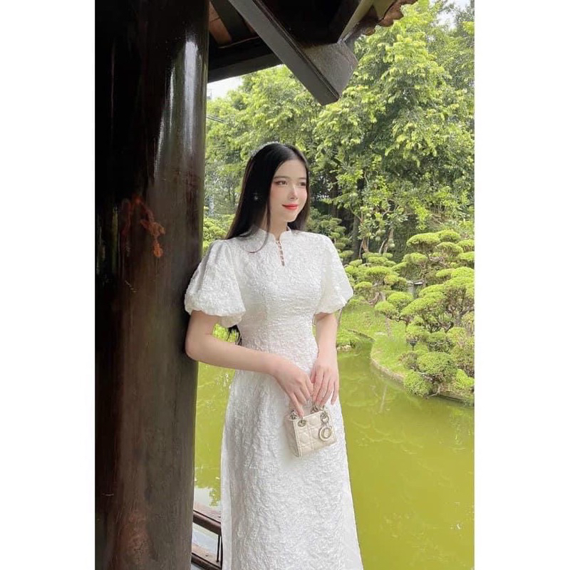 Áo Dài Cách Tân Gấm Xốp