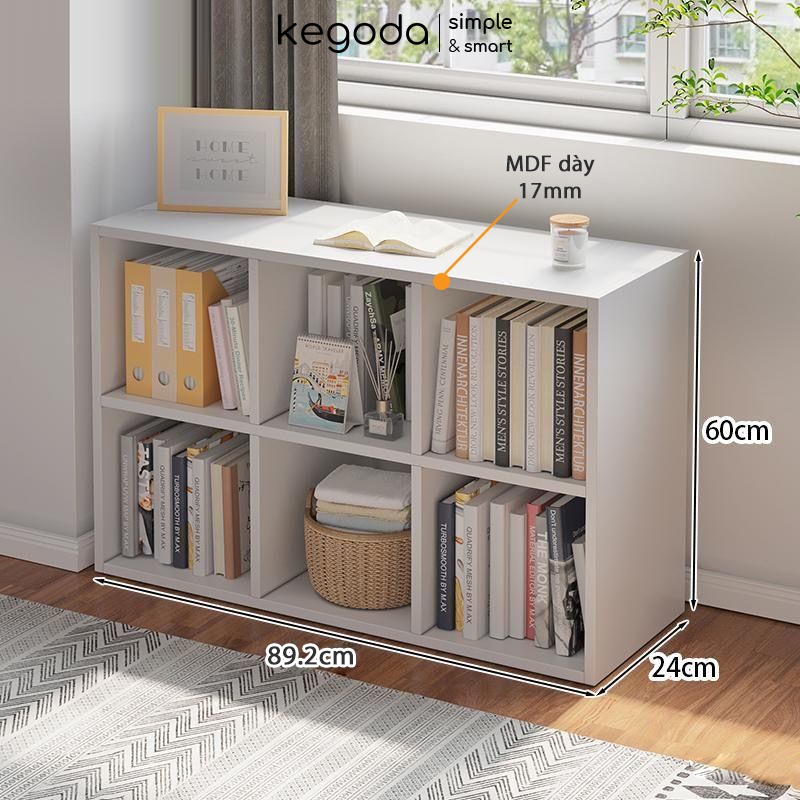 Kệ Sách Gỗ Tổ Ong 6 Ô 89.2x60x24cm KGD33 Thương Hiệu KEGODA