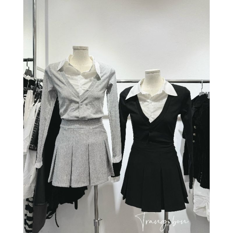 Set áo + chân váy xinh 💯HÀNG THIẾT KẾ TẾT 2024 💖