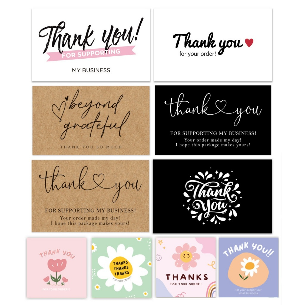 Card cảm ơn, thiệp cảm ơn, card thank you giấy craft cứng cáp, vintage, sang trọng