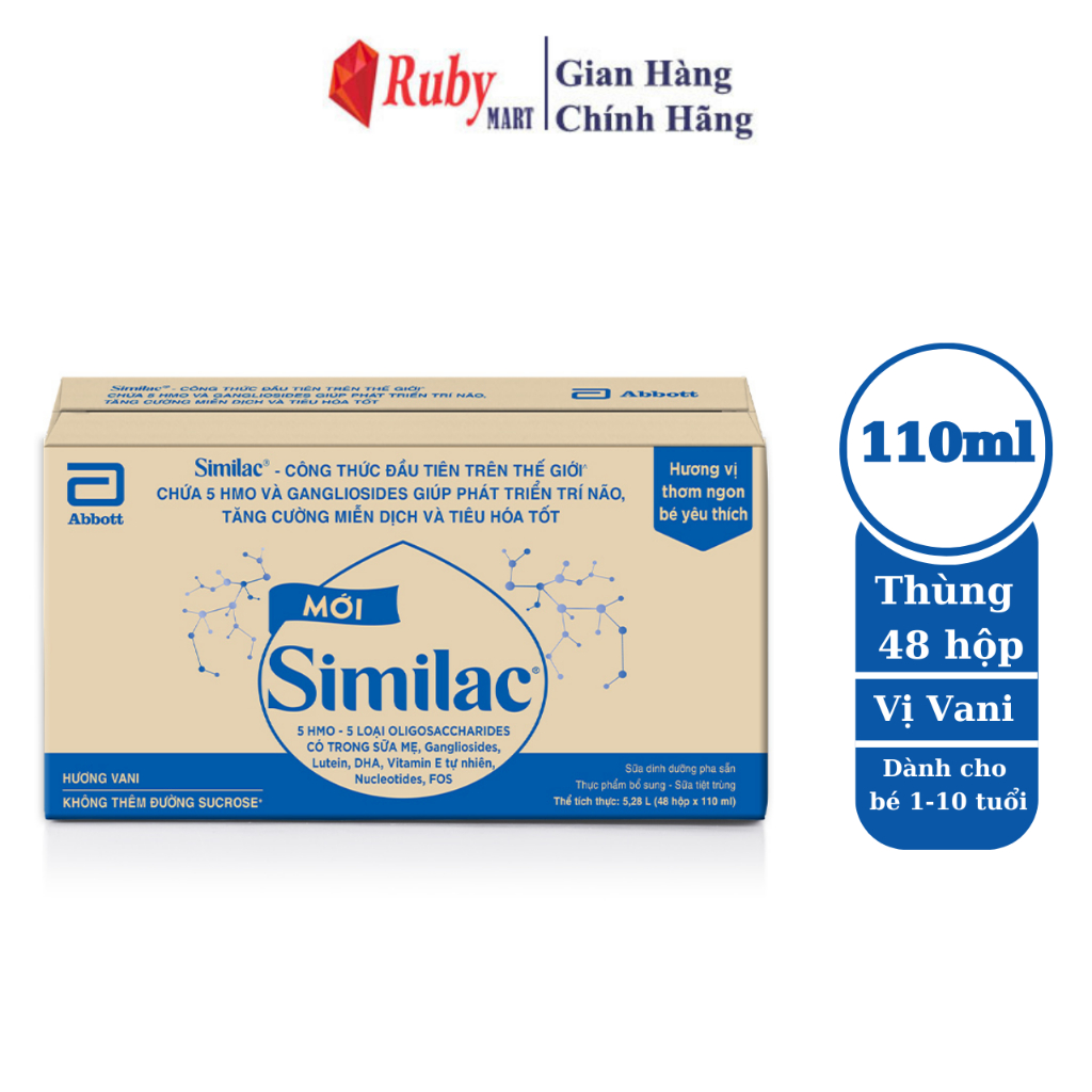 [Mã SKAMFM040723 giảm 30% đơn 200K] [Date T10/24] Thùng 48 hộp Sữa bột pha sẵn Similac IQ 110ml Dễ Uống