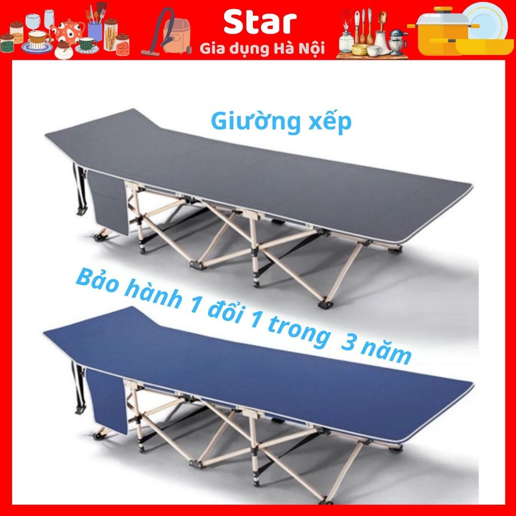 Giường xếp ngủ trưa,giường gấp gọn, giường ngủ văn phòng gấp gọn kèm túi đựng,khung chắn chắn Re0203