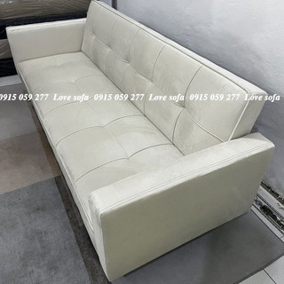 Ghế Sofa Bed Có Tay Vịn ( Ghế Giường Thông Minh Đa Năng) Gấp Gọn Dài 1m4, 1m9 Màu Trắng Kem Chất Vải Nhung Sang Trọng