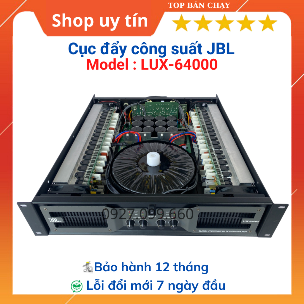 Cục đẩy công suất 4 kênh thương hiệu JBL LUX-64000, mẫu mới 2024  chuyên dùng gia đình,phòng trà,quán ăn...
