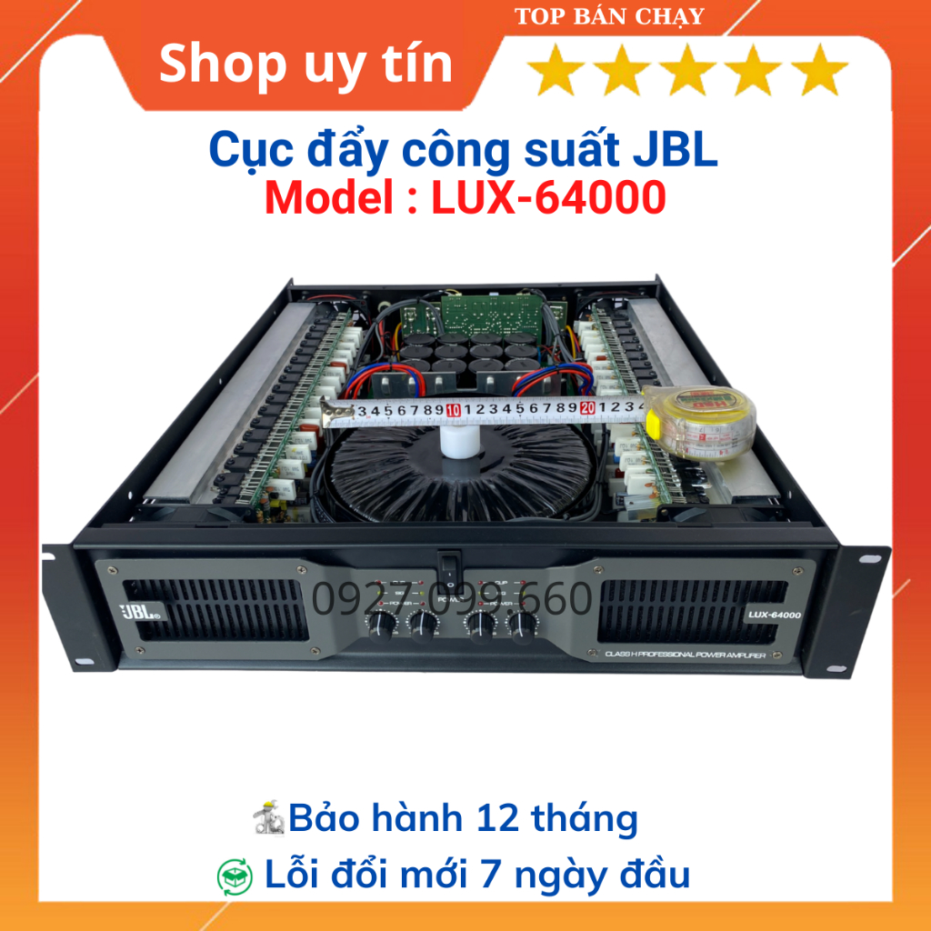 Cục đẩy công suất 4 kênh thương hiệu JBL LUX-64000, mẫu mới 2024  chuyên dùng gia đình,phòng trà,quán ăn...