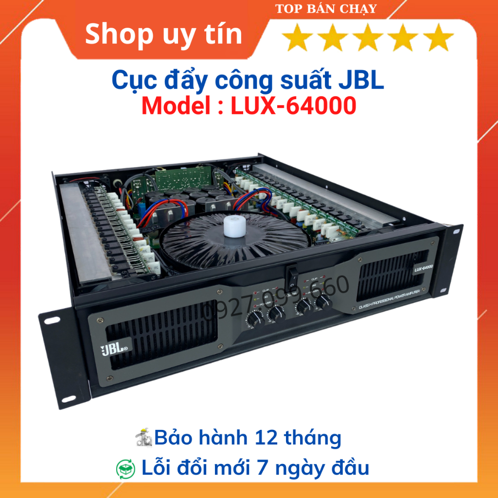 Cục đẩy công suất 4 kênh thương hiệu JBL LUX-64000, mẫu mới 2024  chuyên dùng gia đình,phòng trà,quán ăn...