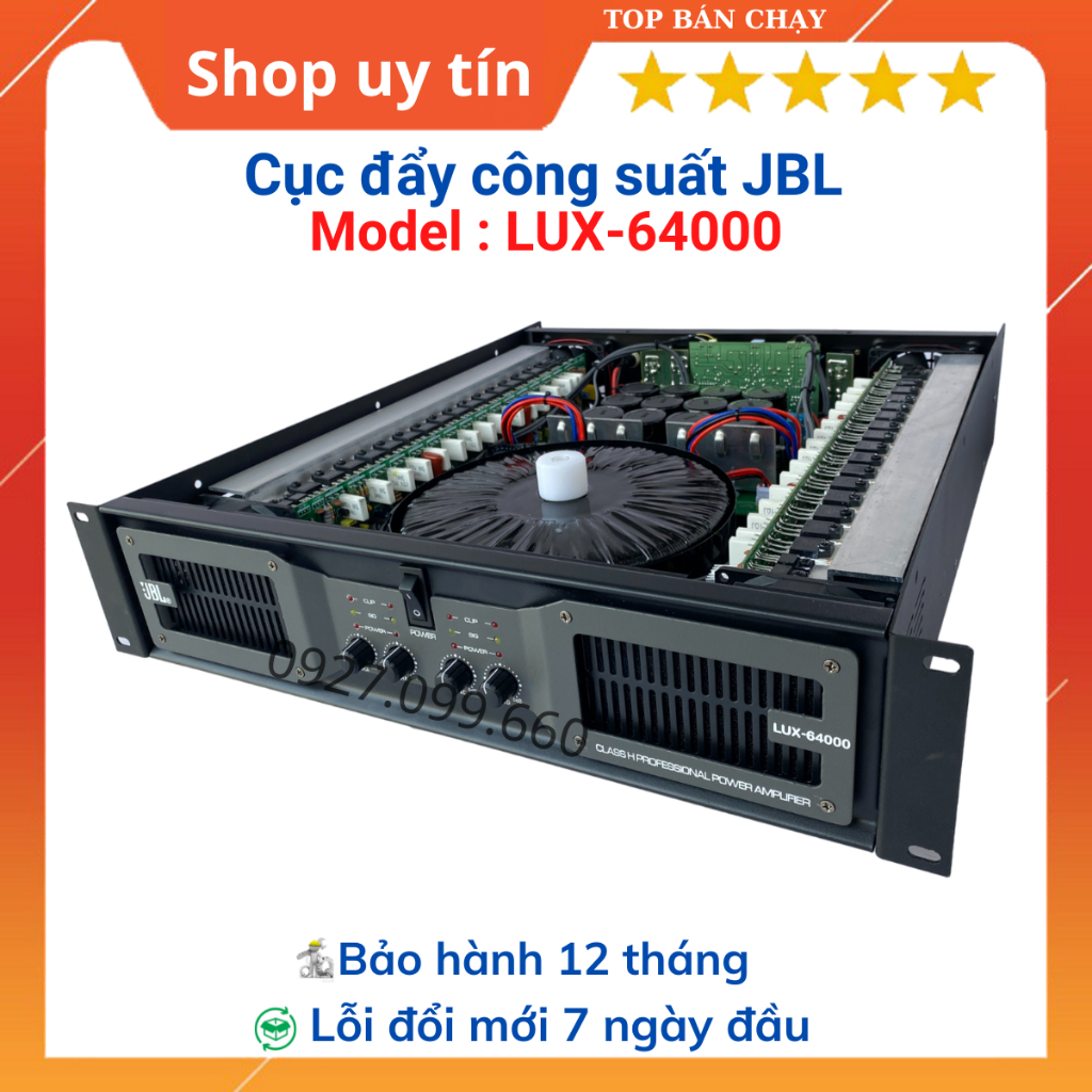 Cục đẩy công suất 4 kênh thương hiệu JBL LUX-64000, mẫu mới 2024  chuyên dùng gia đình,phòng trà,quán ăn...