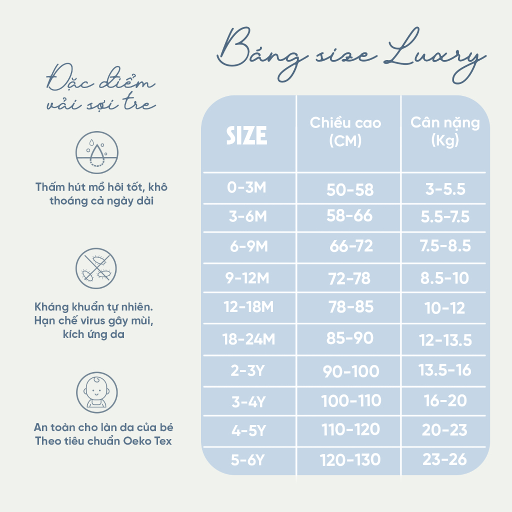 Bộ quần áo cộc tay cài thẳng Luxry cho bé từ 0 đến 3 tuổi