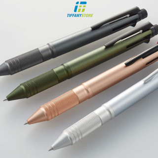 Bút đa năng 4&1 Uni Mitsubishi Jetstream phiên bản kim loại - Bốn màu mực bút bi + Bút chì