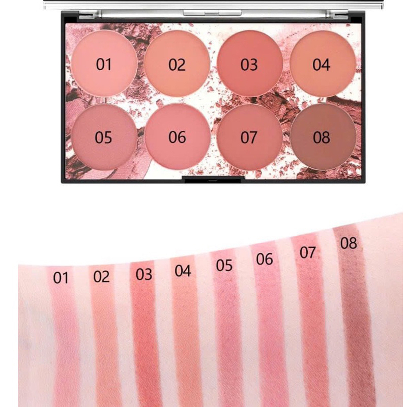 Bảng Phấn Má Miss Rose 8 Màu Chính Hãng- Tone màu Tây nude cực sang và xinh ❤❤❤❤❤❤