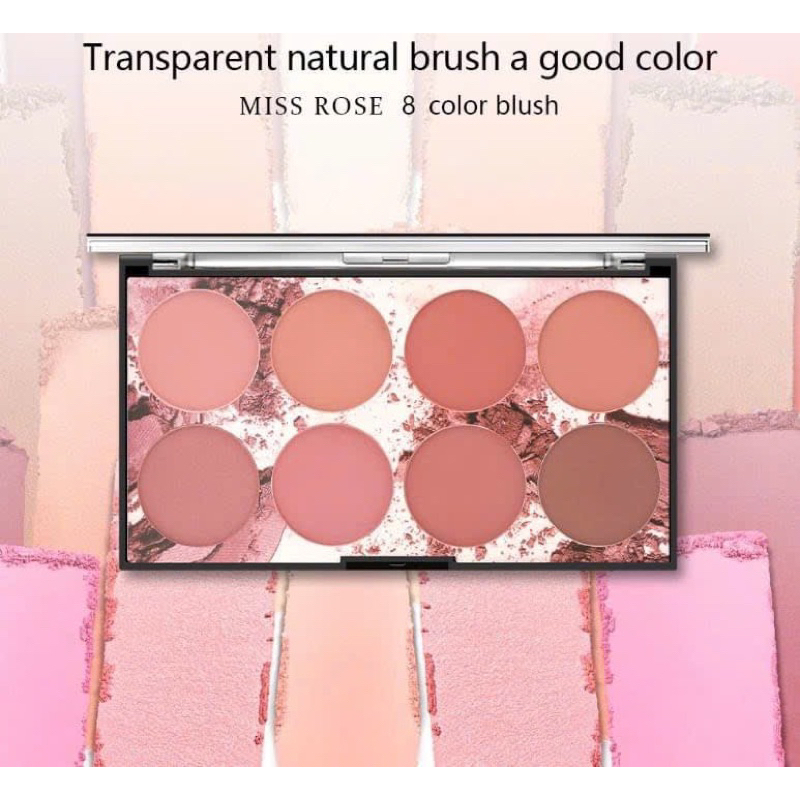 Bảng Phấn Má Miss Rose 8 Màu Chính Hãng- Tone màu Tây nude cực sang và xinh ❤❤❤❤❤❤