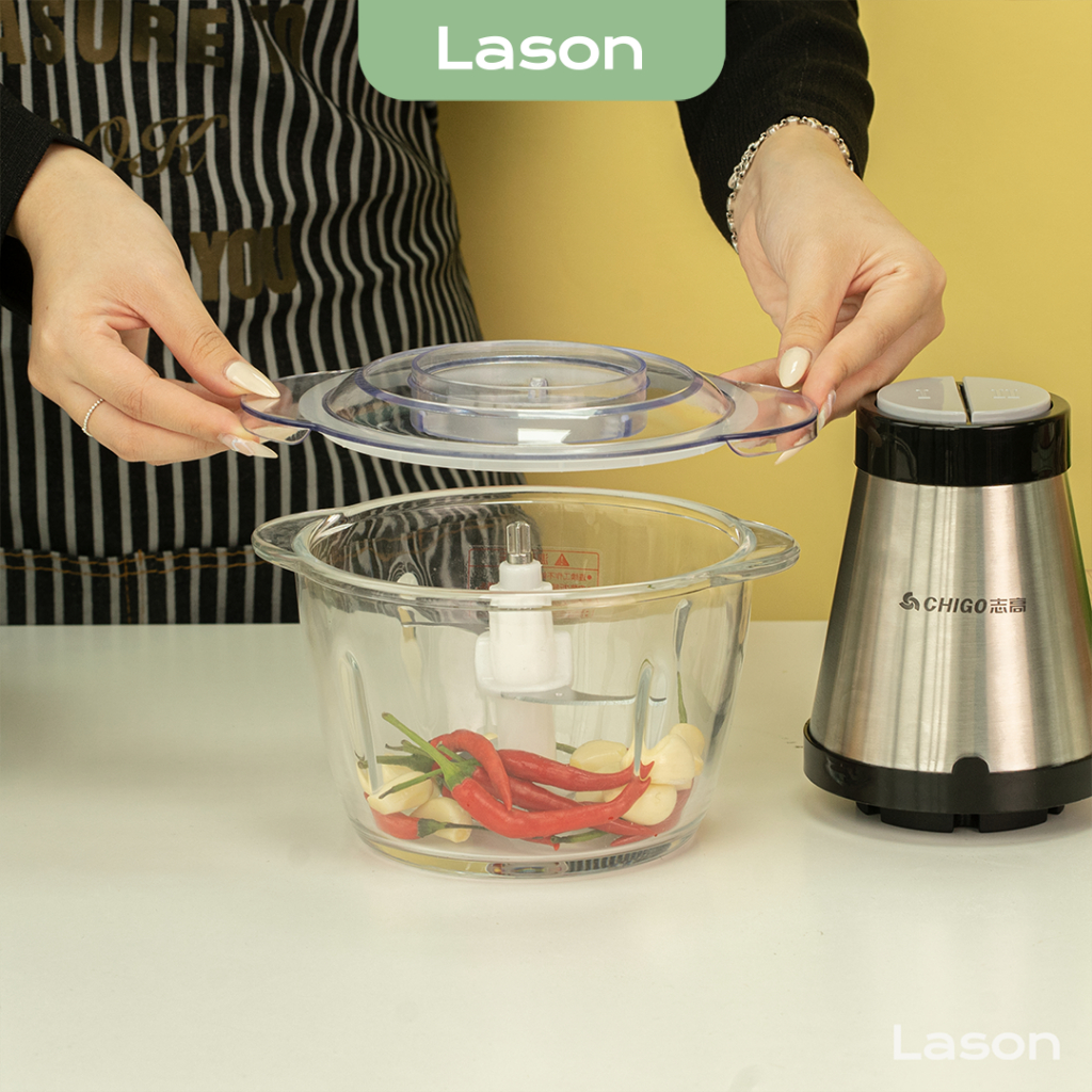 Máy xay thịt, máy xay đa năng Lason Chigo công suất 300W, 4 lưỡi dao sắc bén đa năng dùng cho gia đình GD09