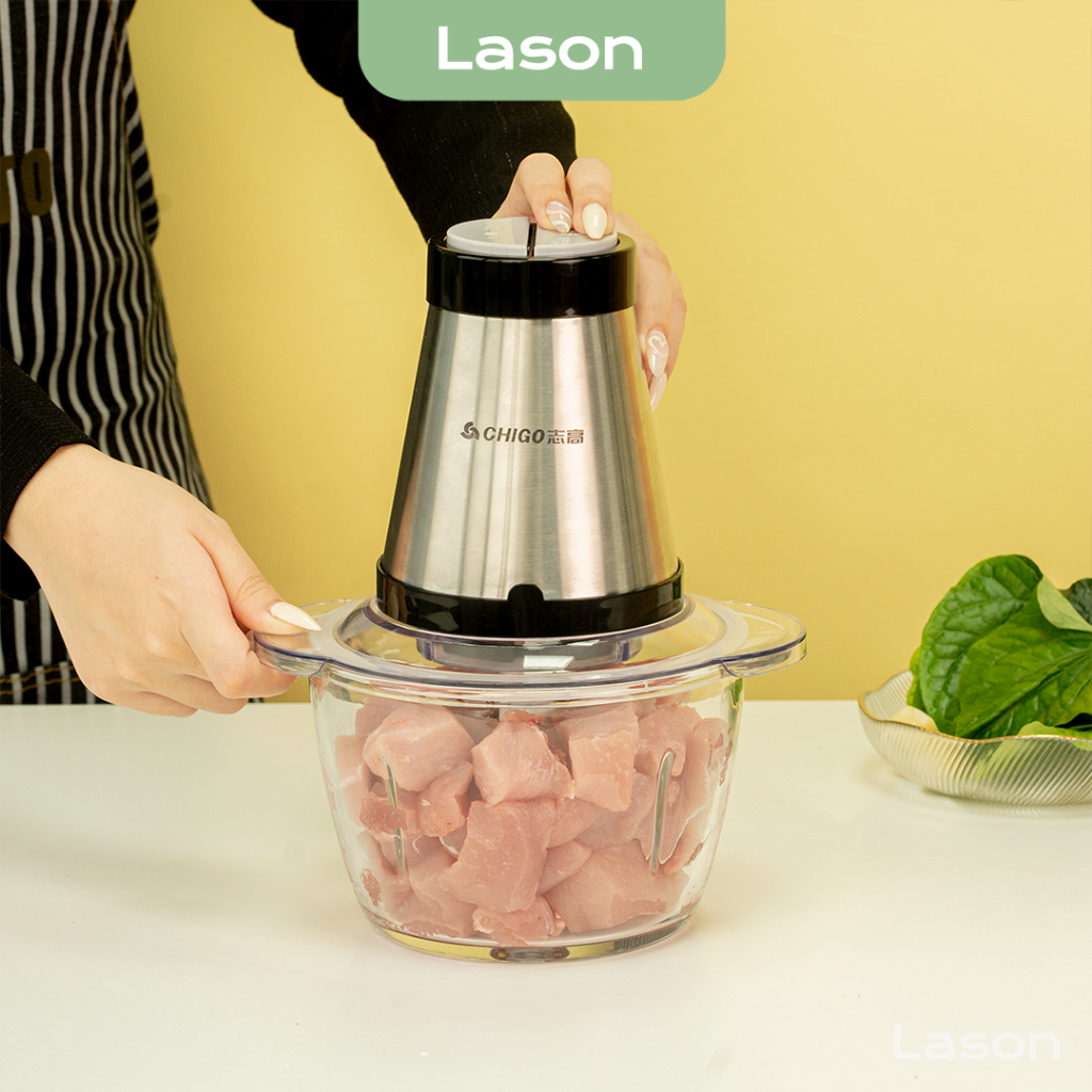 Máy xay thịt, máy xay đa năng Lason Chigo công suất 300W, 4 lưỡi dao sắc bén đa năng dùng cho gia đình GD09