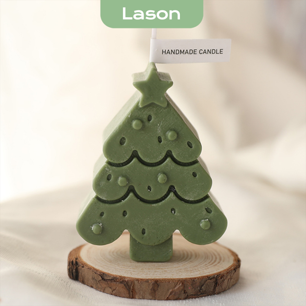 Nến thơm giáng sinh hình cây thông Noel Christmas kèm hộp giấy, quà tặng trang trí cho mùa lễ hội hương thơm dịu nhẹ