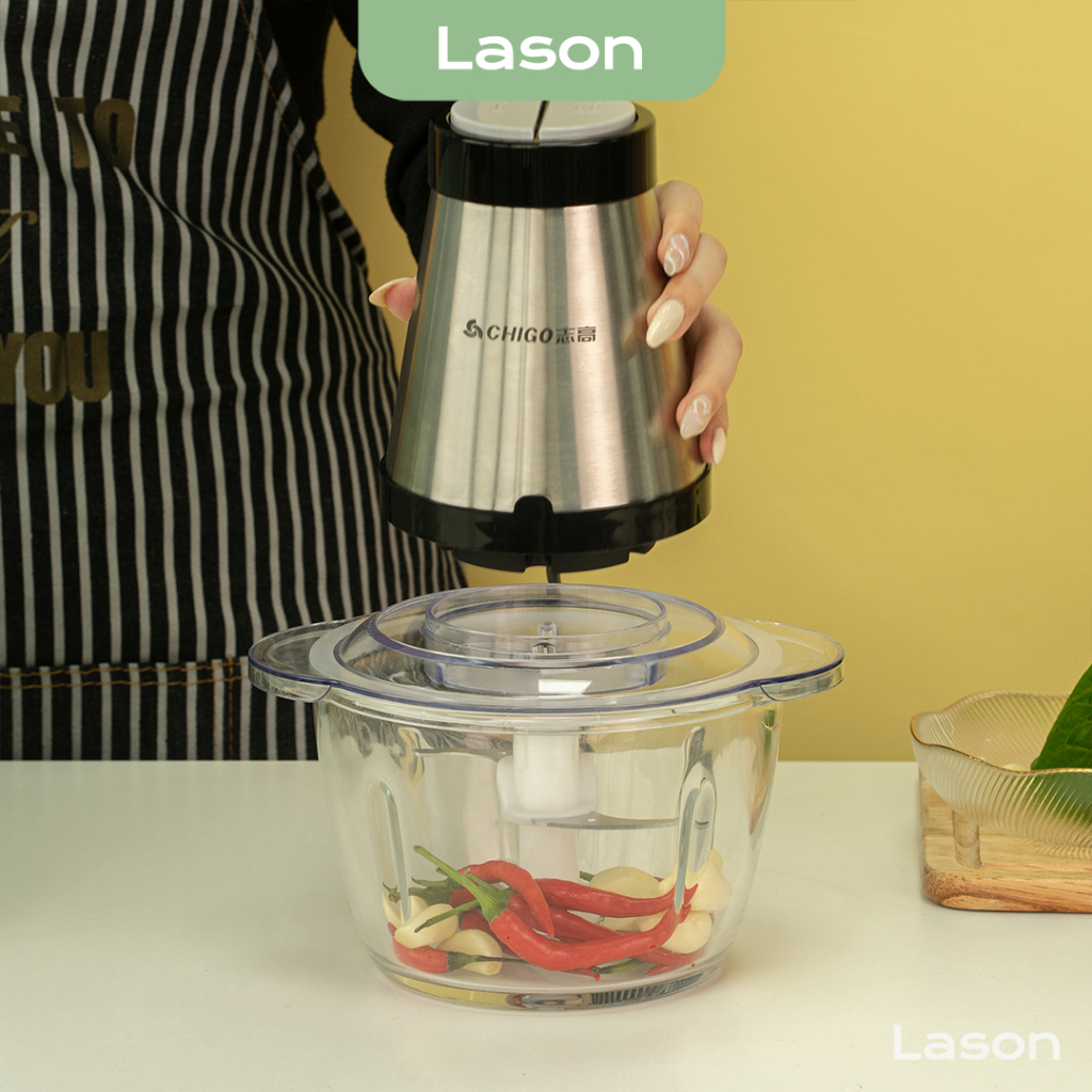 Máy xay thịt, máy xay đa năng Lason Chigo công suất 300W, 4 lưỡi dao sắc bén đa năng dùng cho gia đình GD09
