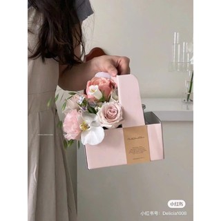 Túi giấy 2 ngăn đựng hoa và nước