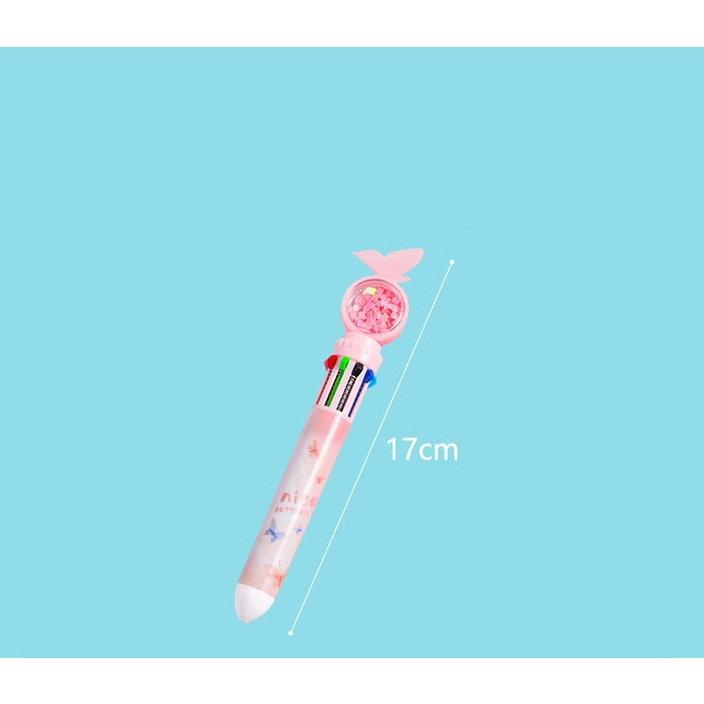 Bút bi cute chủ đề giáng sinh, bút bi nhiều màu dễ thương 10 màu nhiều ngòi đồ dùng học tập văn phòng phẩm