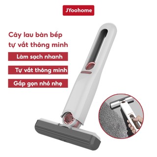 Cây Lau Đa Năng Tự Vắt  Thông Minh JYoohome Cây Chổi Lau Bàn Bếp Mini Lau Phòng Tắm Kính Xe Hơi Bóp Tay Tiện Dụng