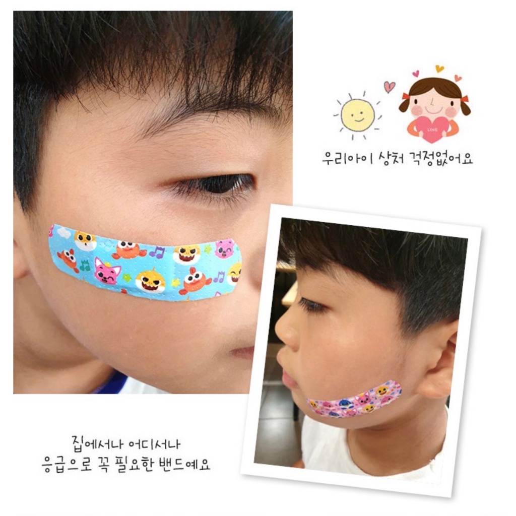 Băng keo cá nhân Pinkfong màu dễ thương, băng gâu cho da nhạy cảm, nhiều kích thước cho bé